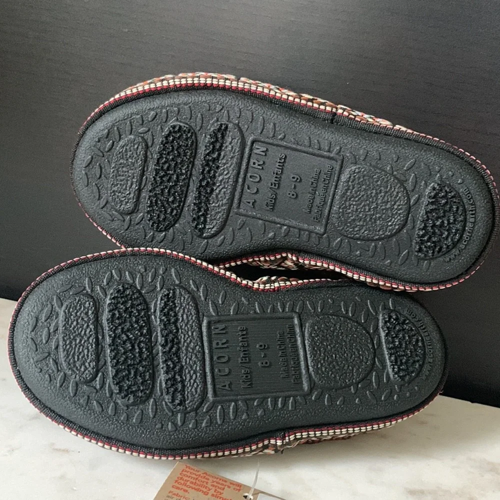 (317) Acorn Kids L’il Woven Trim Moccasin Slippers
